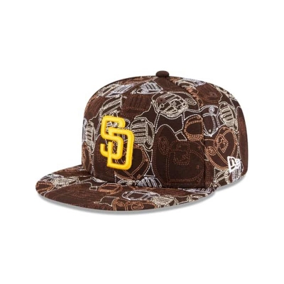 Blue San Diego Padres Hat - New Era MLB Caps Chaos 59FIFTY Fitted Caps USA1703694